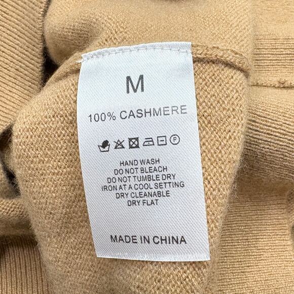 EST Media Size M Cashmere Sweater RARE Lunar New Year Wood Snake Embroidered Tan - Picture 8 of 12